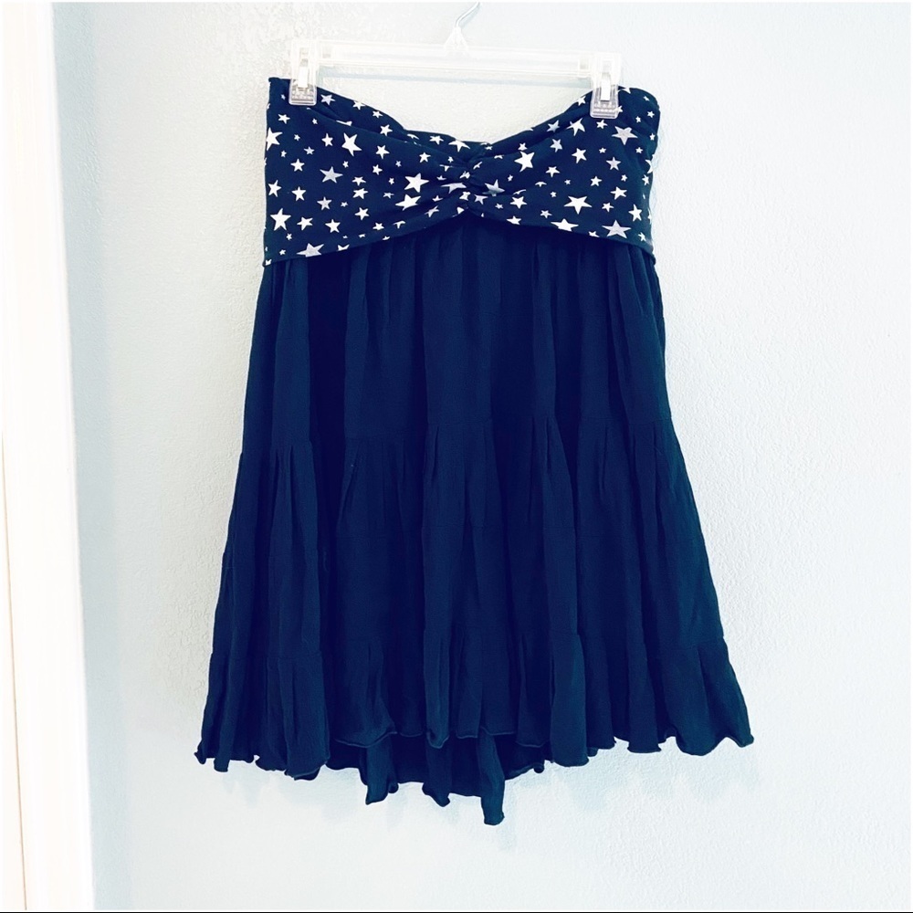 Magic of the moon size XS black stars print skirt